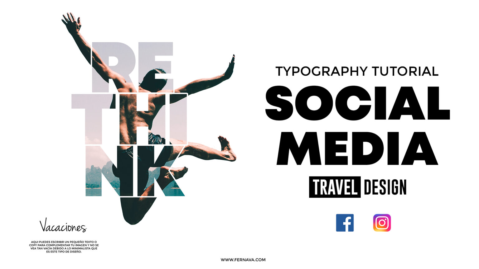 Social Media Typography Post para Facebook e Instagram Stories - Fer Nava